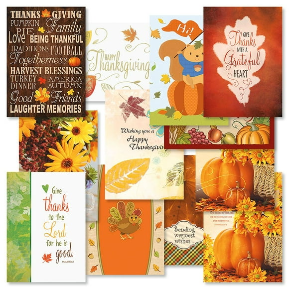 Pack of 250, 4.25 X 5.5 Gather Together and Be Thankful Holiday Greet Card Thanksgiving Greeting Cards Assortments Vertical Printed Front Only Festival Gift Card with Envelope 
